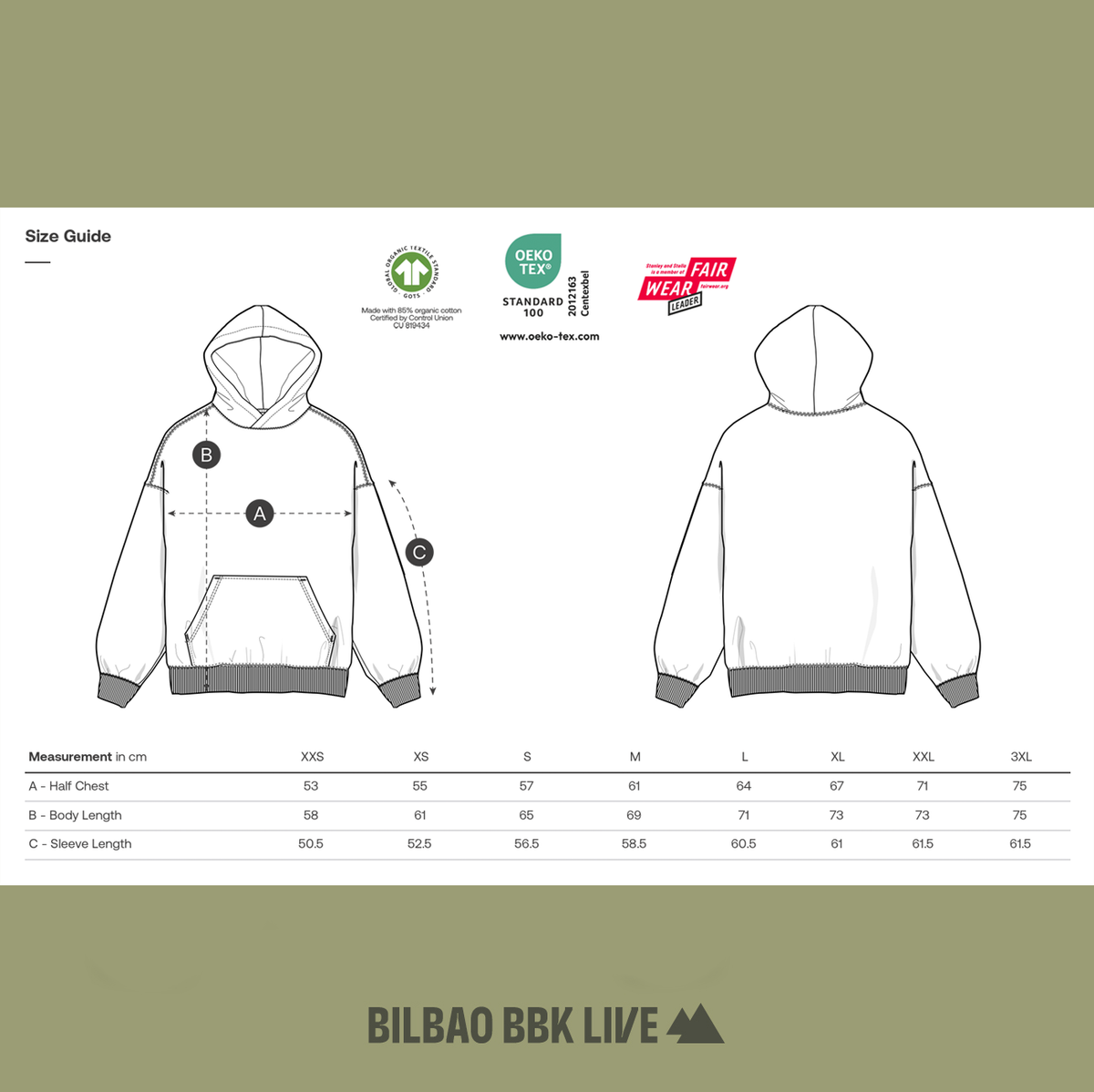 SUDADERA KHAKI BBK LIVE
